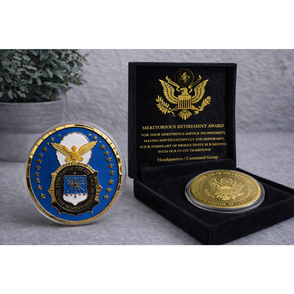 United States Air Force SECURITY FORCES Challenge Coin w/ Retirement Award