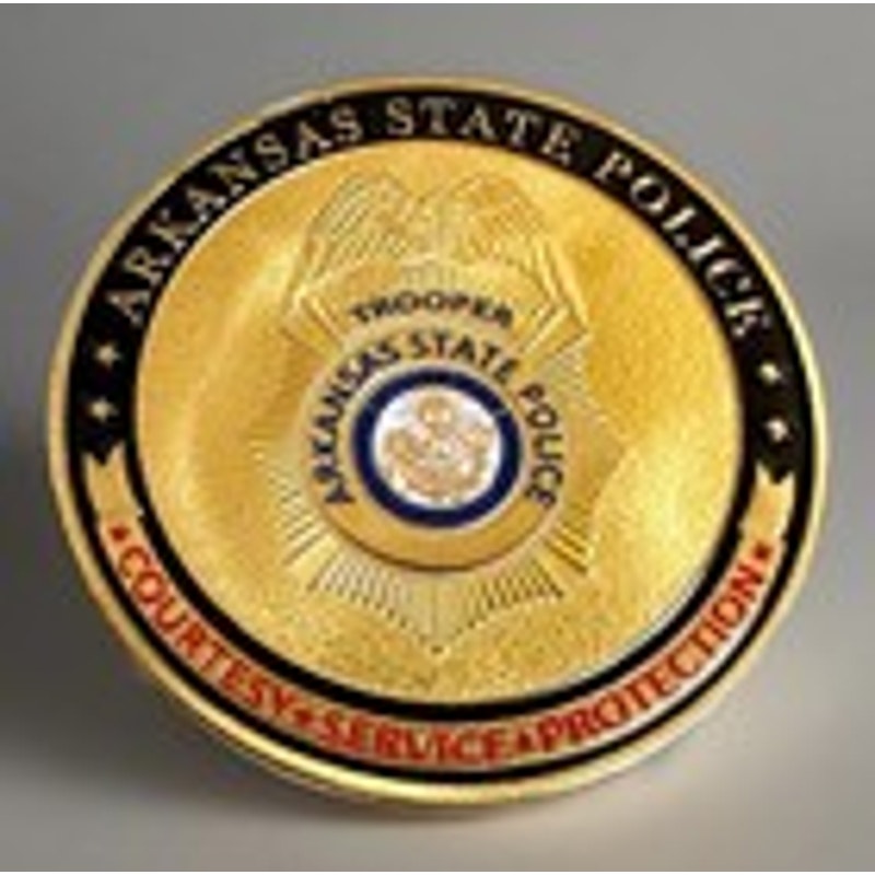 ARKANSAS STATE POLICE Challenge Coin With Velvet Case. Fast shipping!
