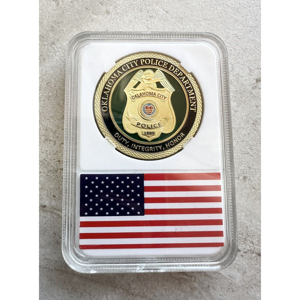 Oklahoma City Police Dept Challenge Coin With Case