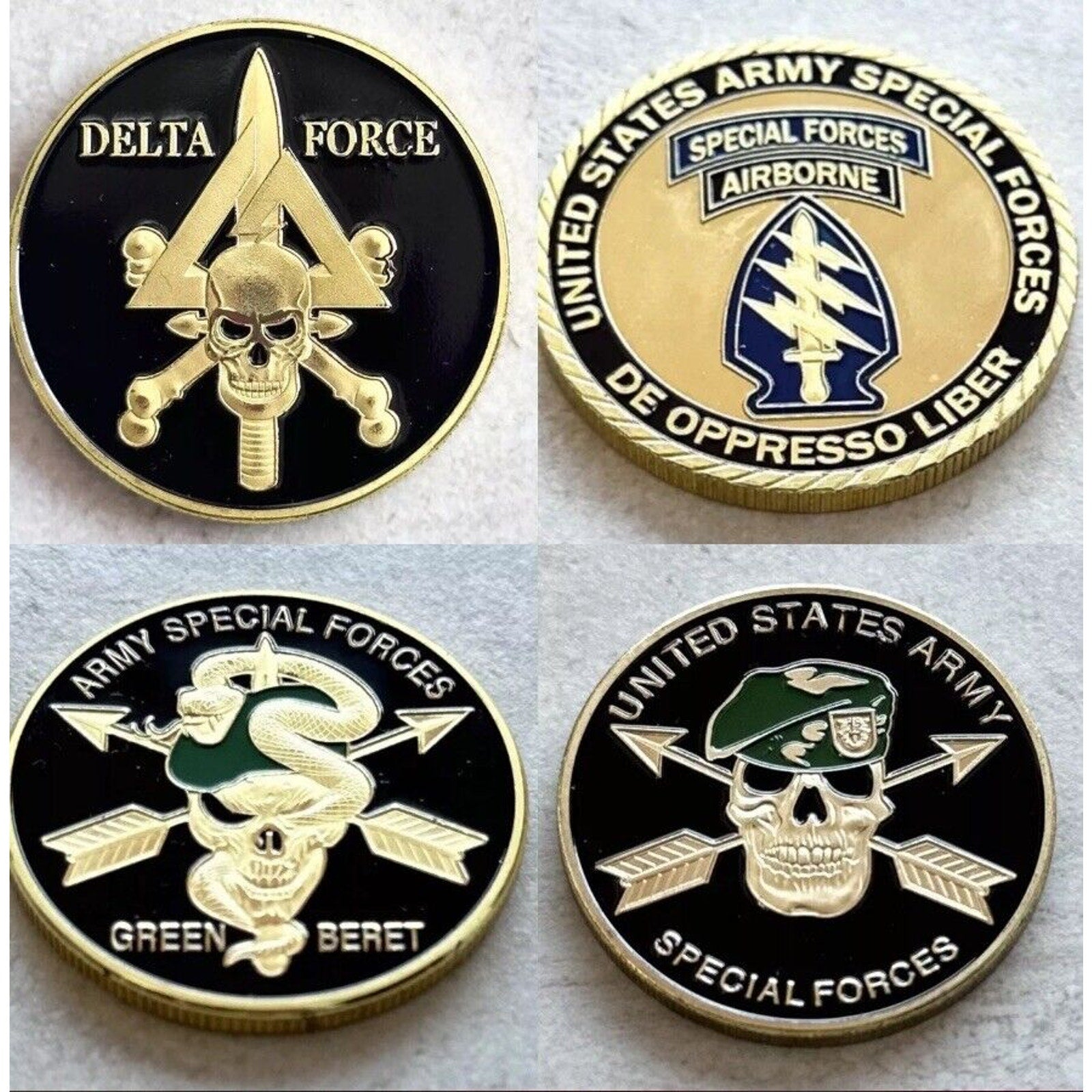 US Army 🇺🇸 SF Special Forces / Delta Group Challenge Coin Collector Set
