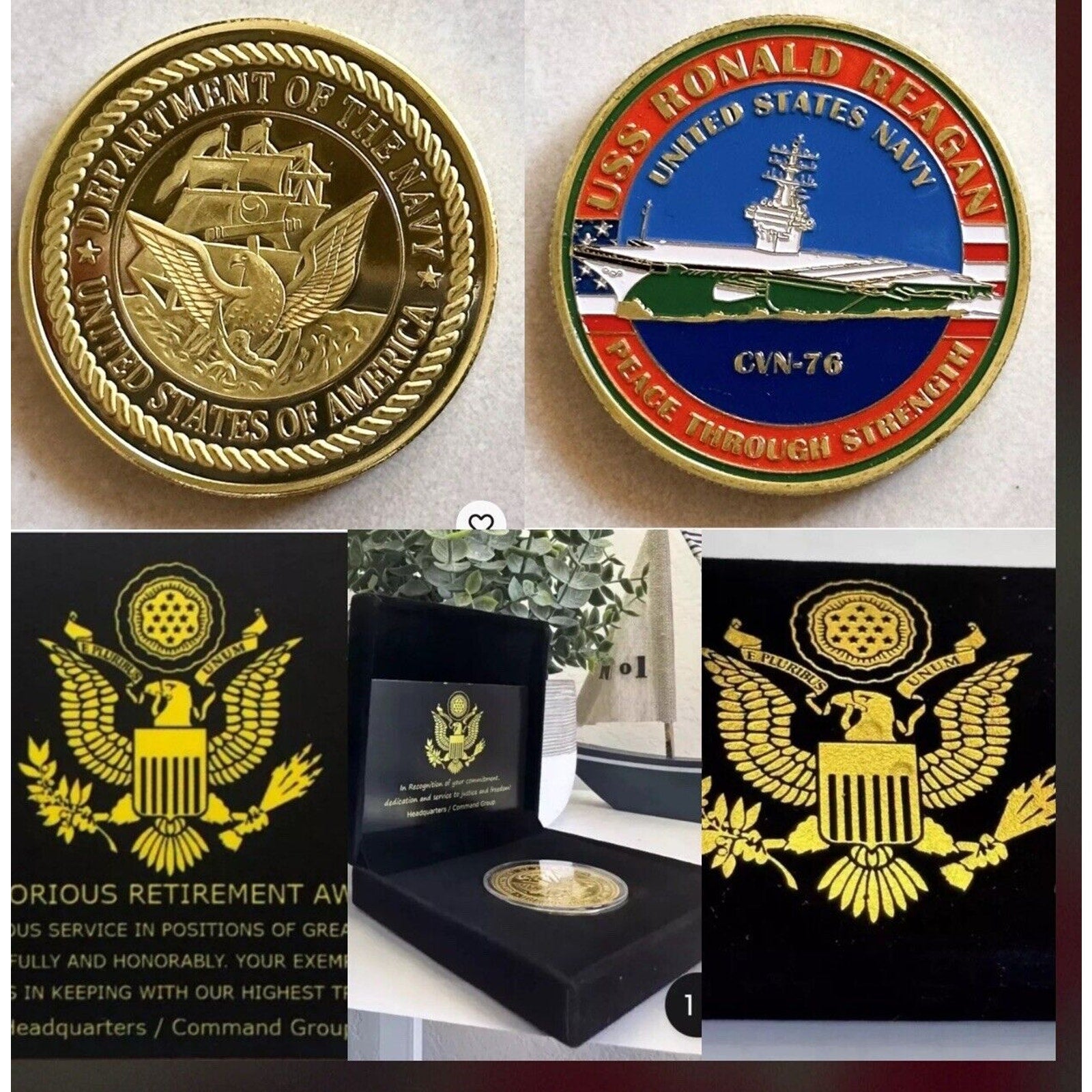 US NAVY Aircraft Carrier - USS President RONALD REAGAN - CVN-76 Retirement Award