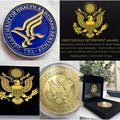 United States Department of Health & Human Services Coin With Retirement Award