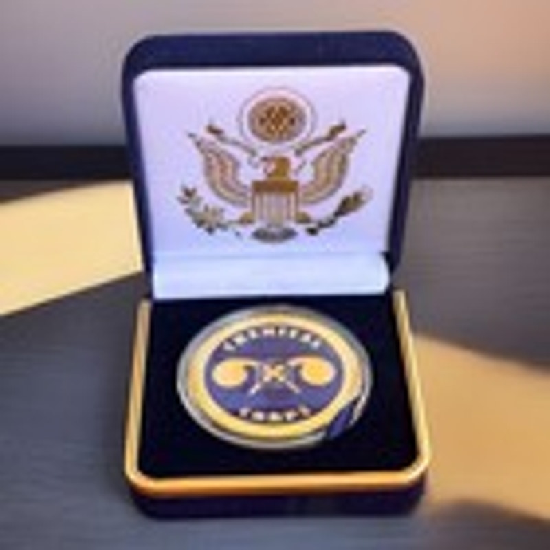 Department of Energy (DOE) Challenge Coin With Blue Velvet Case. Fast Shipping!