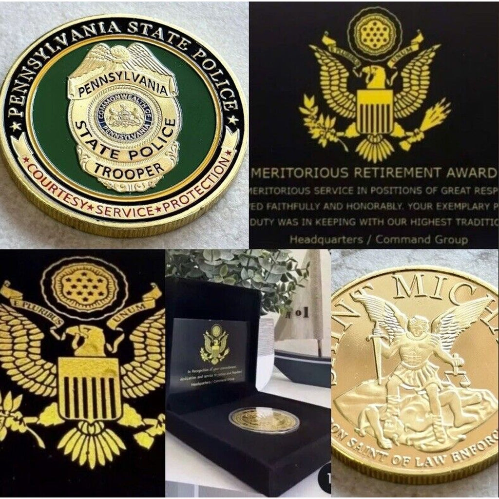 PENNSYLVANIA STATE POLICE Challenge Coin With Retirement Award