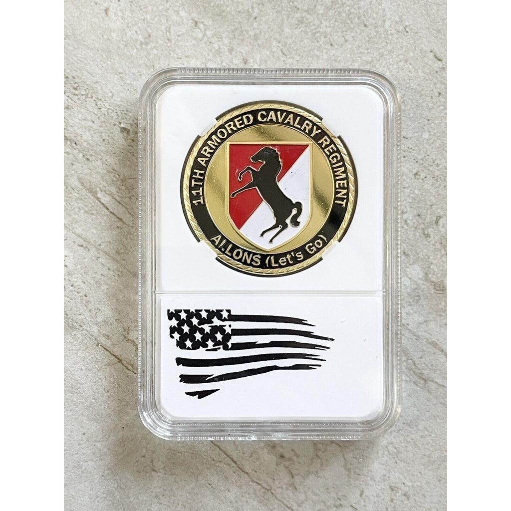 US ARMY 11th ARMORED CAVALRY "BLACK HORSE REGIMENT" Challenge Coin
