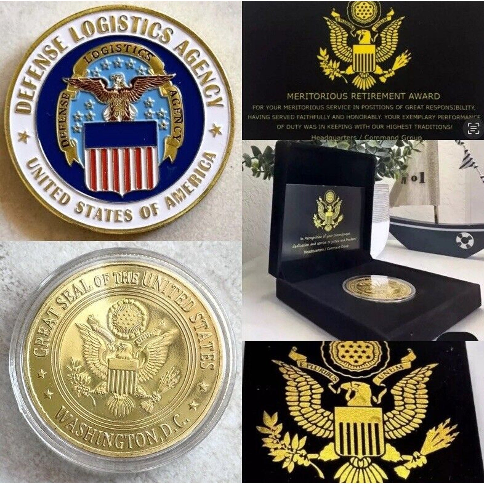 United States Defense Logistics Agency Challenge Coin Retirement Award