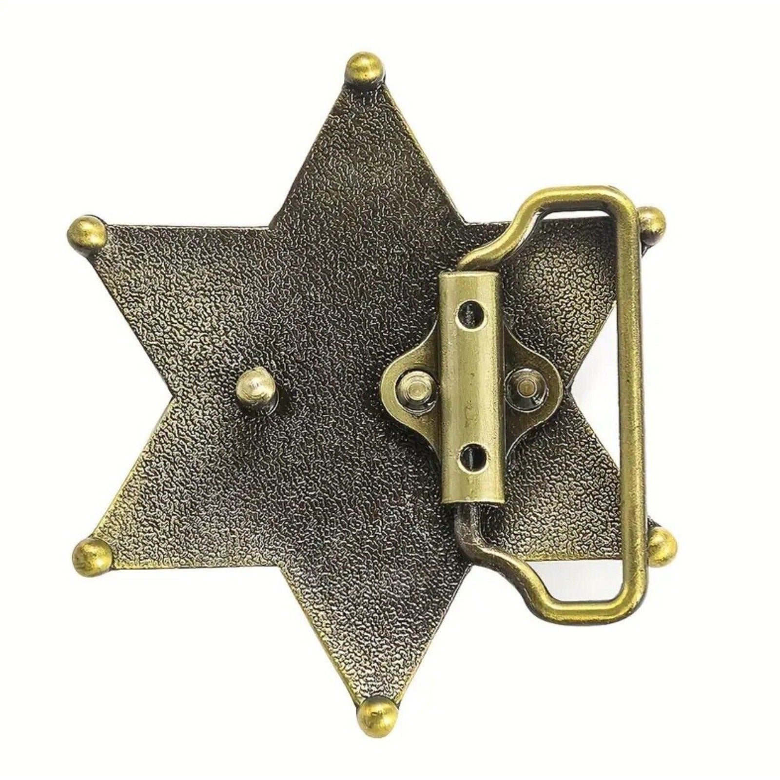 Bronze Sheriff Badge Star Metal Fashion Belt Buckle