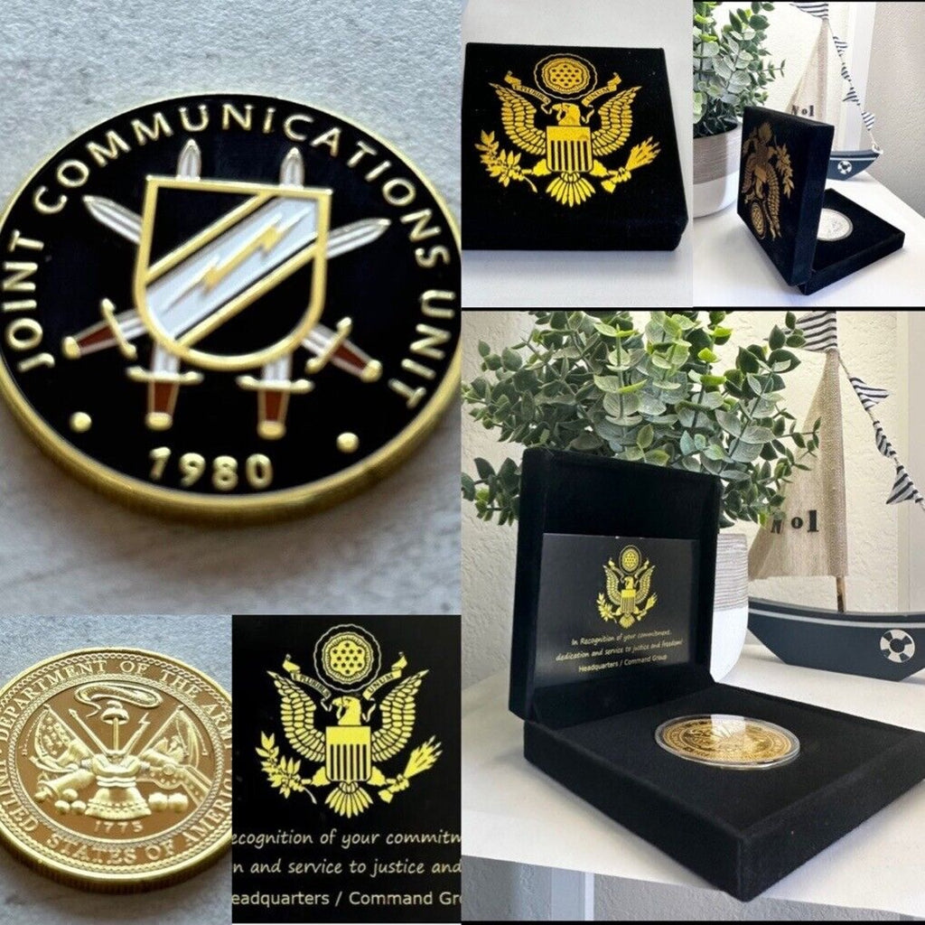 U S ARMY Joint Communications Unit Challenge Coin with special velvet case