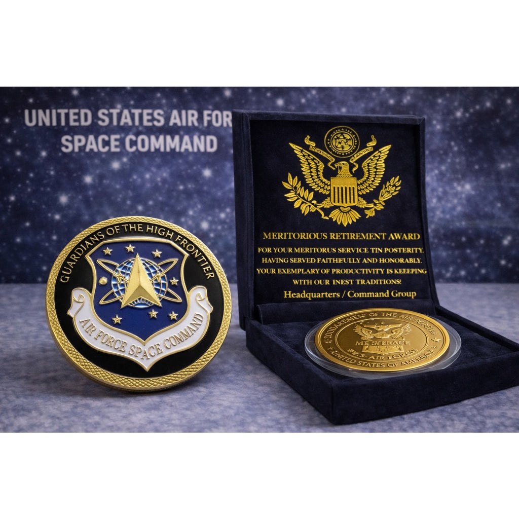 AIR FORCE SPACE COMMAND The New Branch Challenge Coin w/ Retirement Award