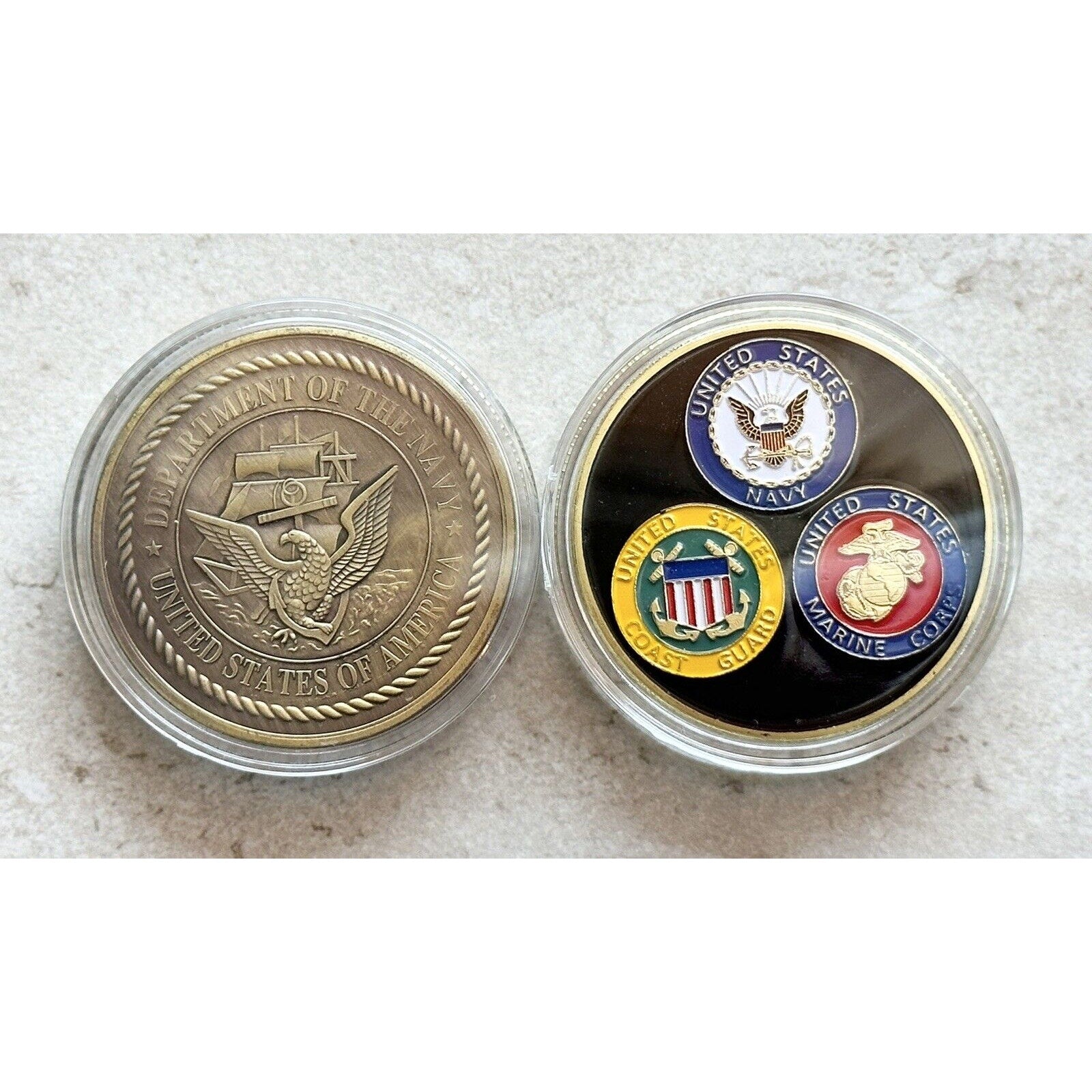 2 Pcs F-14 Tomcat United States Navy & Top Gun Naval Aviator Wings Coin