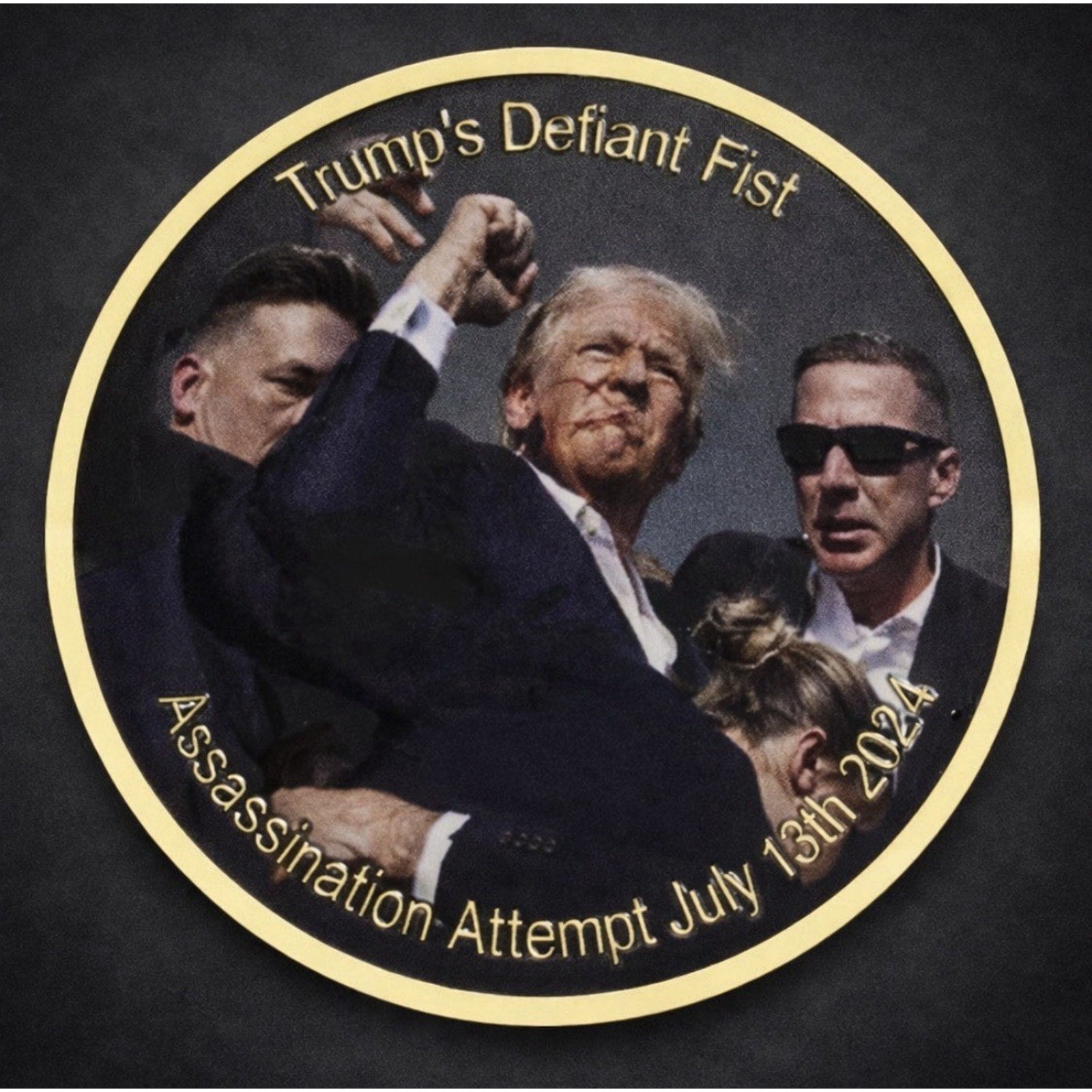 Trump Defiance: Assassination Attempt Commemorative Coin Set Collection 2 Pcs