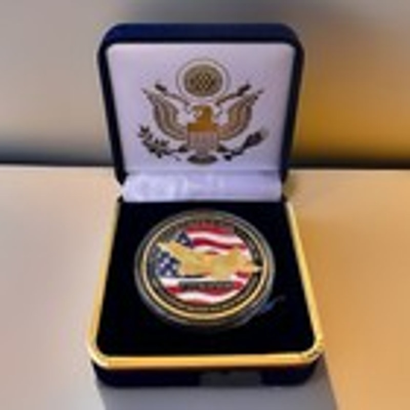 Department of Energy (DOE) Challenge Coin With Blue Velvet Case. Fast Shipping!