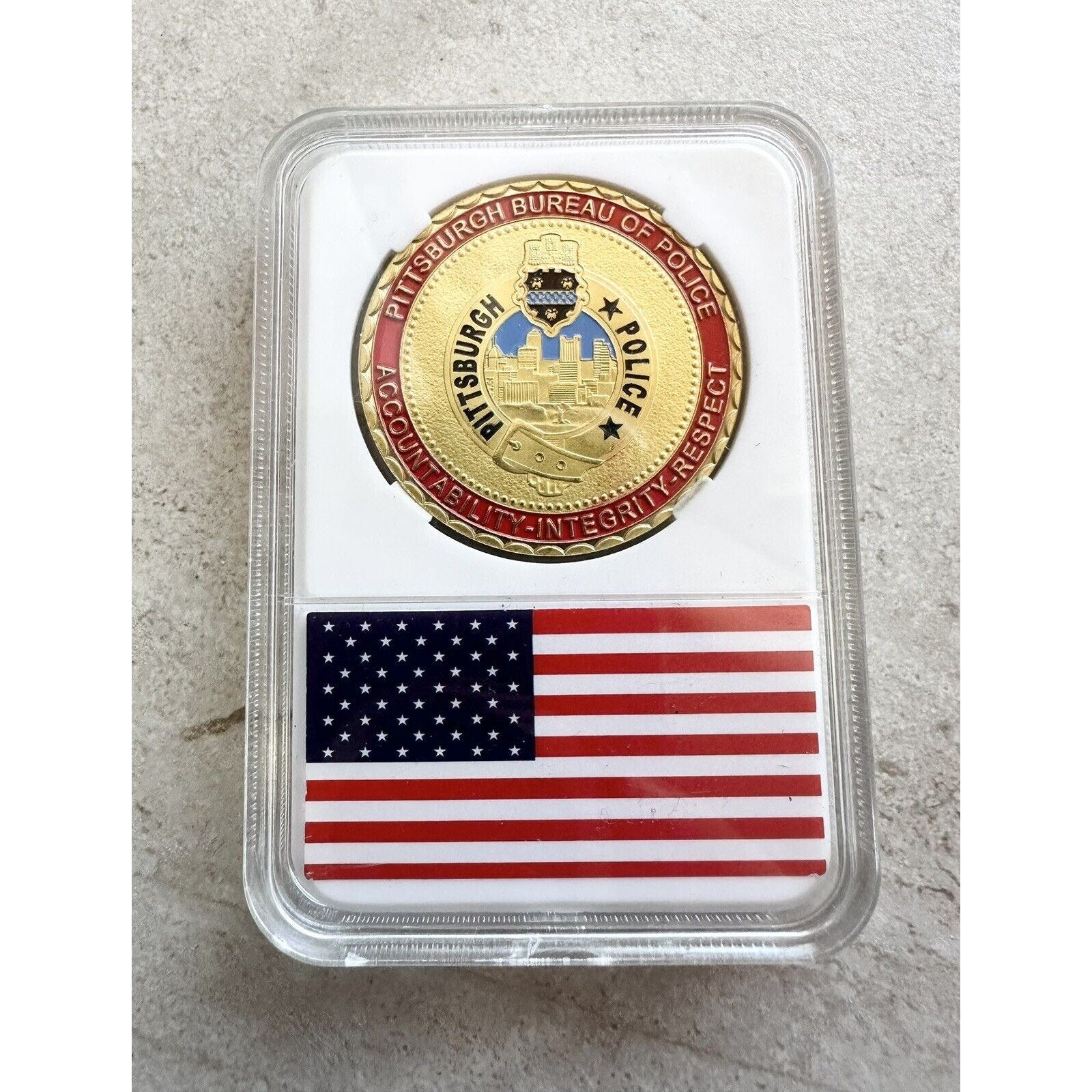 CITY OF PITTSBURGH POLICE DEPT Challenge Coin With Case