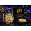DALLAS TEXAS POLICE DEPARTMENT GOLD FINISH Coin 40mm New W/ Retirement Award