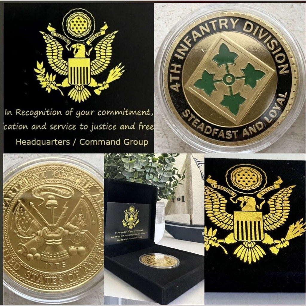 US ARMY 4th INFANTRY DIVISION Air assault Challenge Coin USA AMY