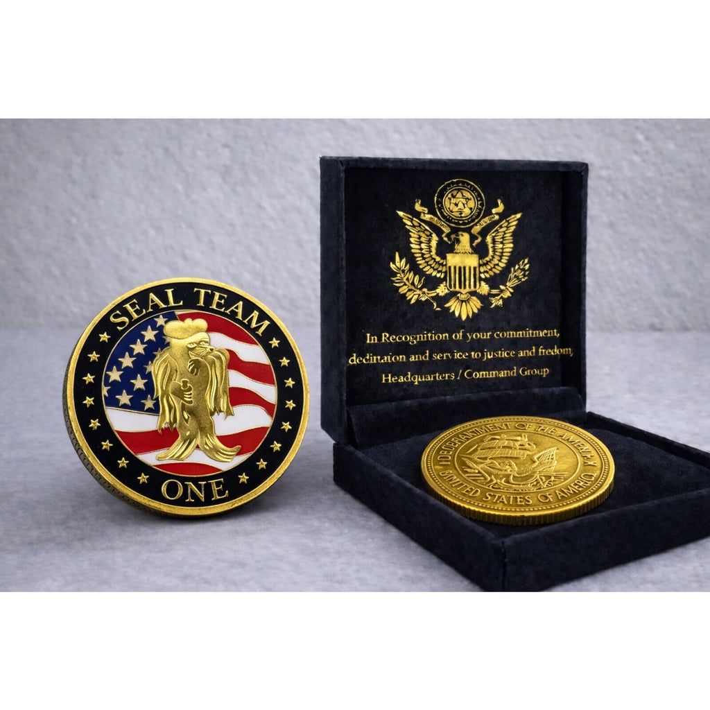 US NAVY SEAL TEAM ONE Challenge Coin ·FAST SHIPPING· ·NEW· w/ Achievement Award