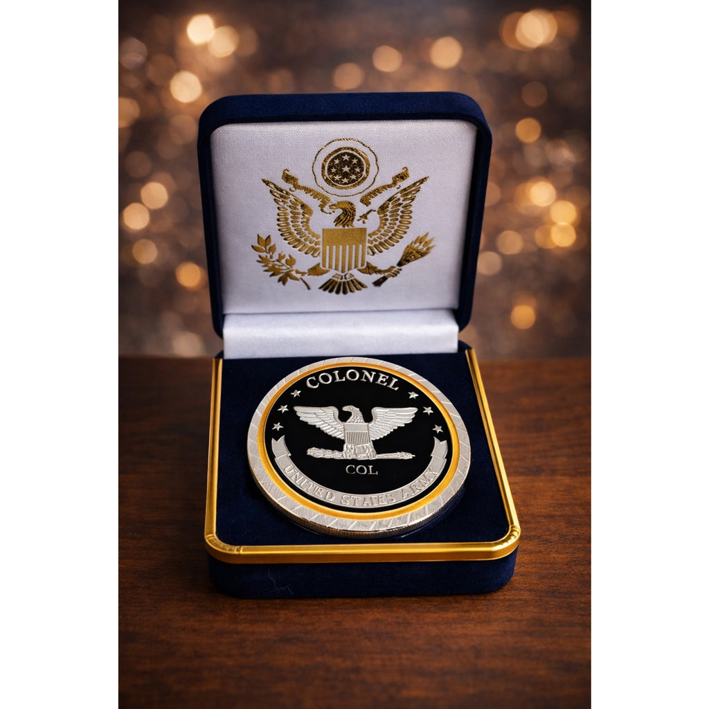 U S ARMY COLONEL ARMY RANK COL MILITARY CHALLENGE COIN ·FAST SHIPPING·with case