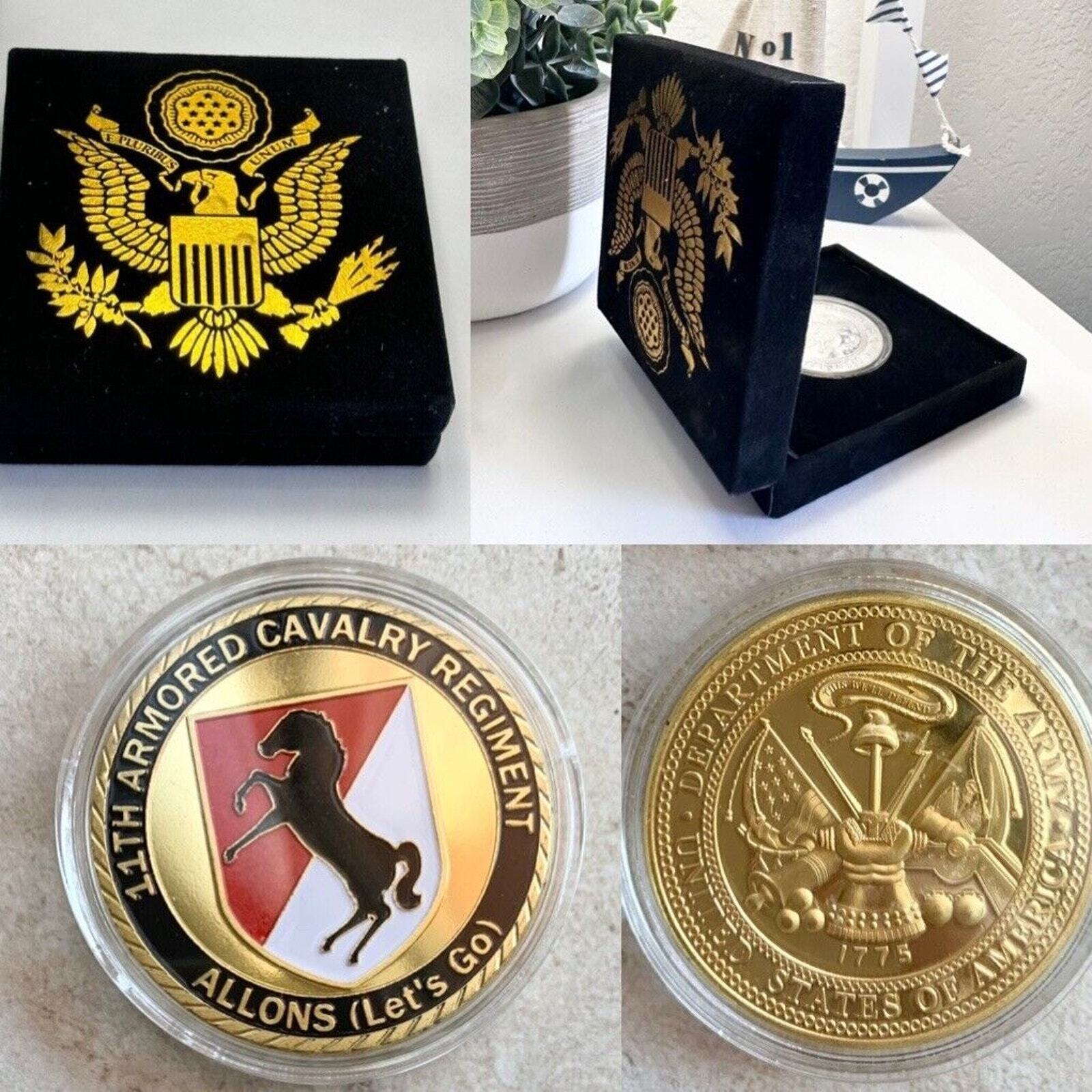 US ARMY 11th ARMORED CAVALRY BLACK HORSE REGIMENT US Division Challenge Coin