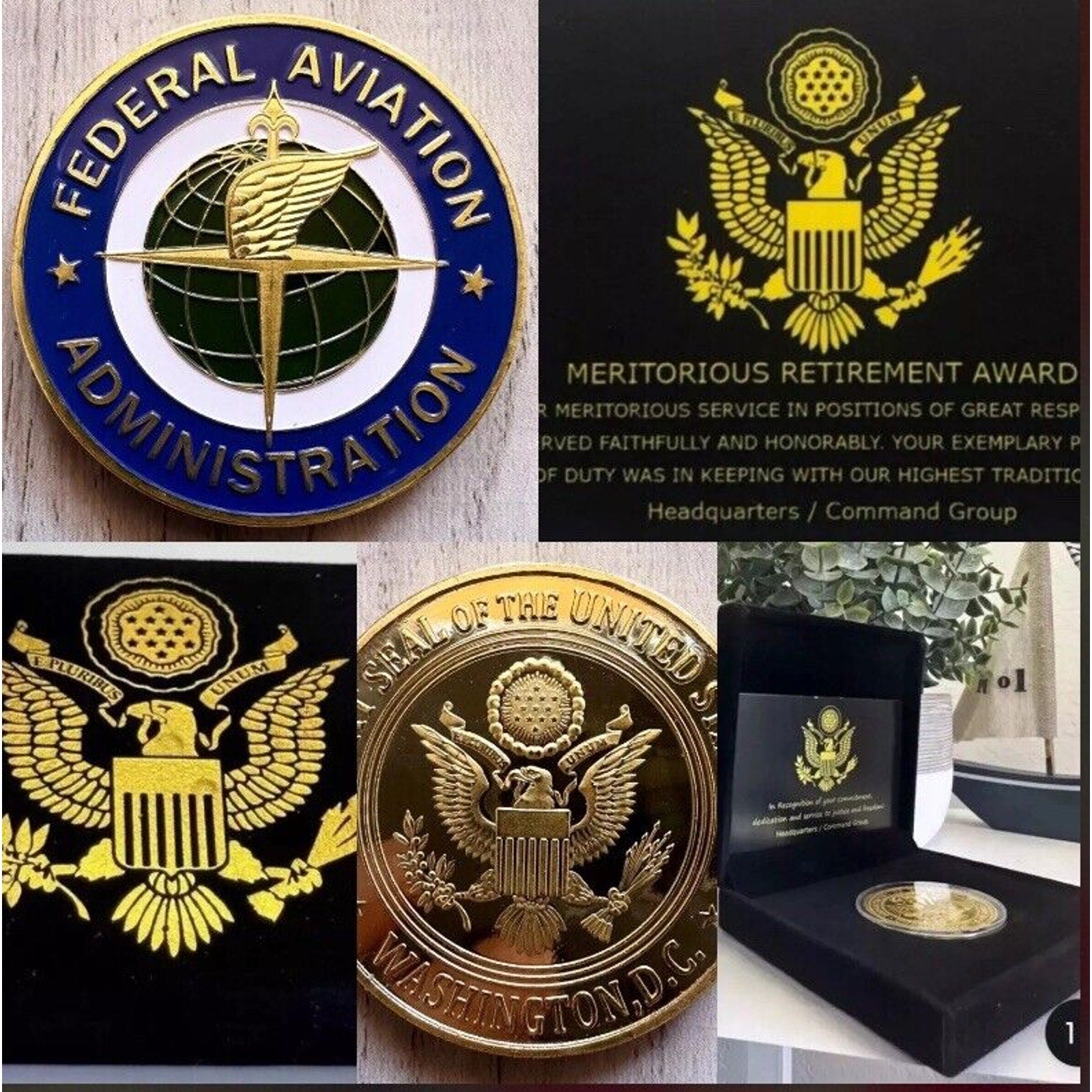 US Government Agency FEDERAL AVIATION ADMINISTRATION (FAA) Coin Retirement Award