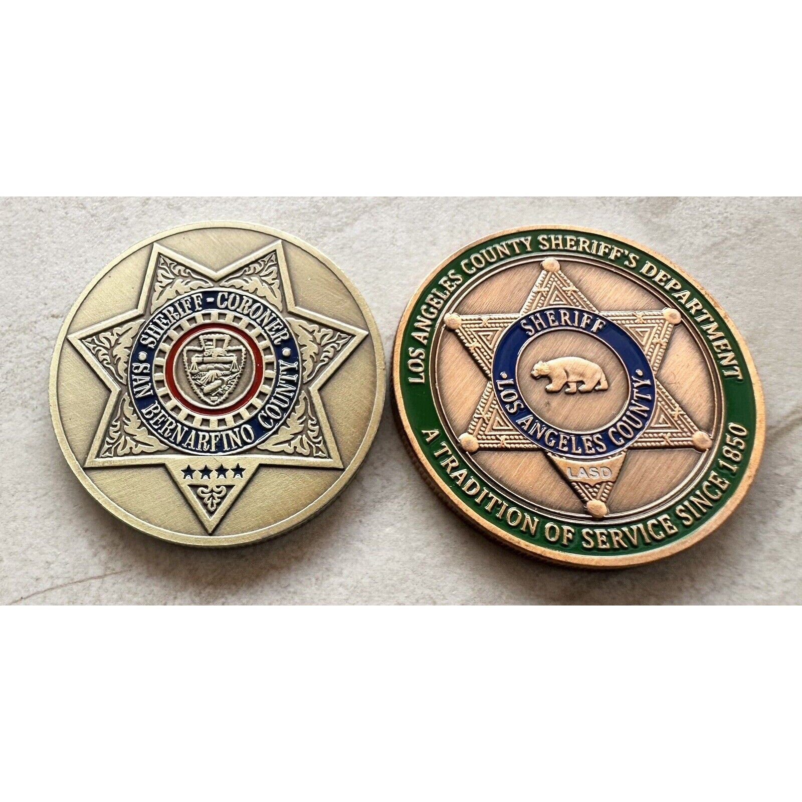 2pcs San Bernardino County Sheriff Coroner, Los Angeles County Sheriff’s Dept
