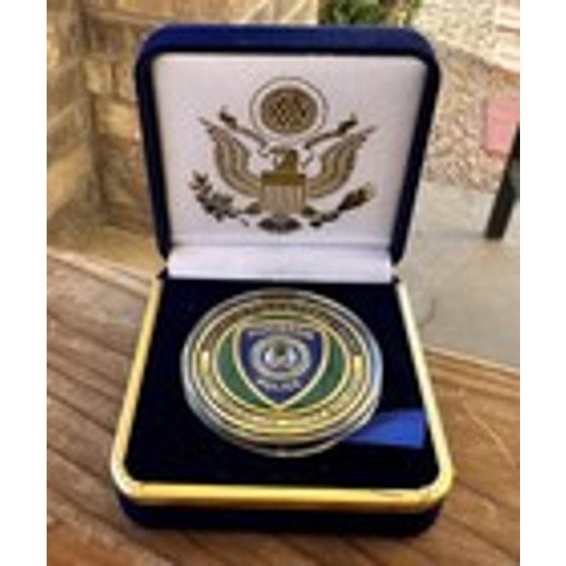 Department of Energy (DOE) Challenge Coin With Blue Velvet Case. Fast Shipping!