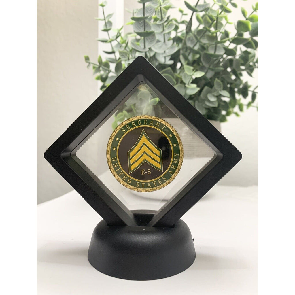 U.S. Army Sergeant E-5 Challenge Coin, With Displays Case USA