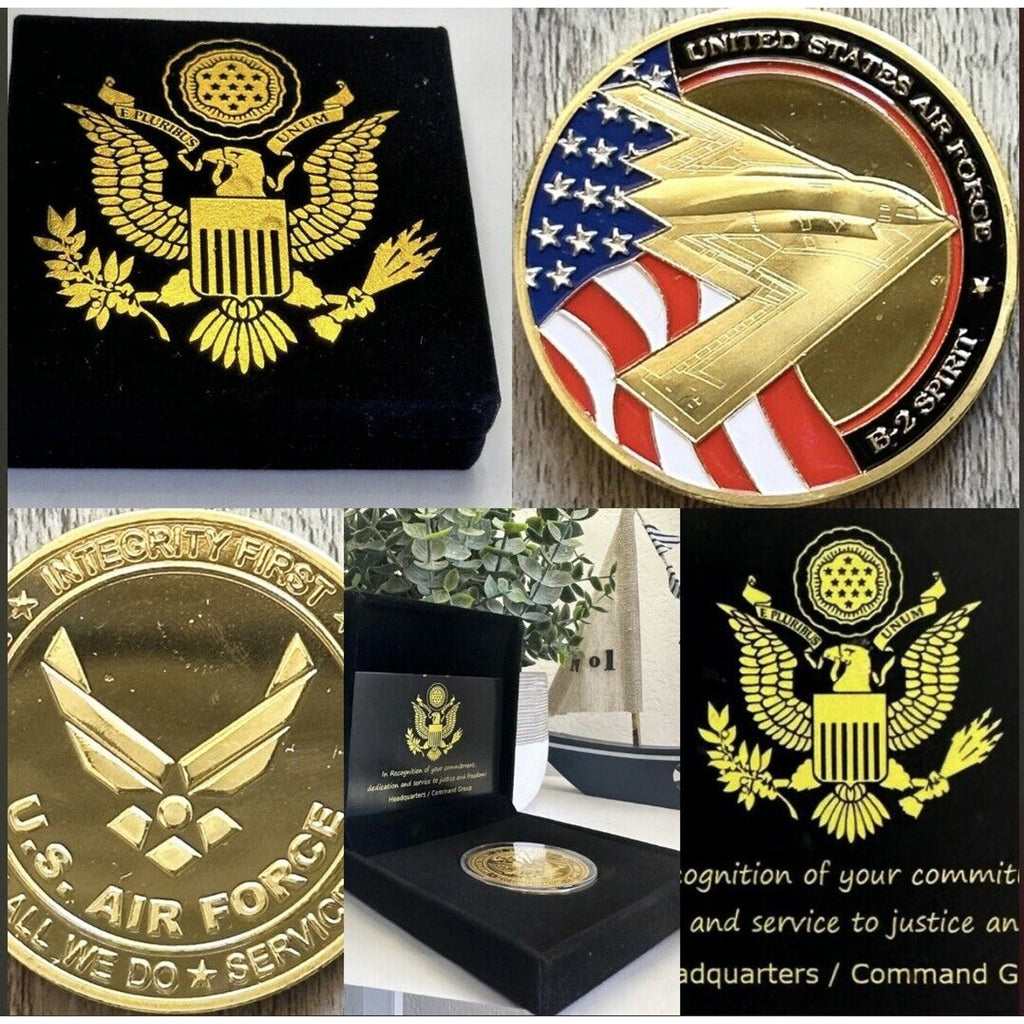U S AIR FORCE B-2 SPIRIT (Stealth Bomber) Challenge Coin USA F