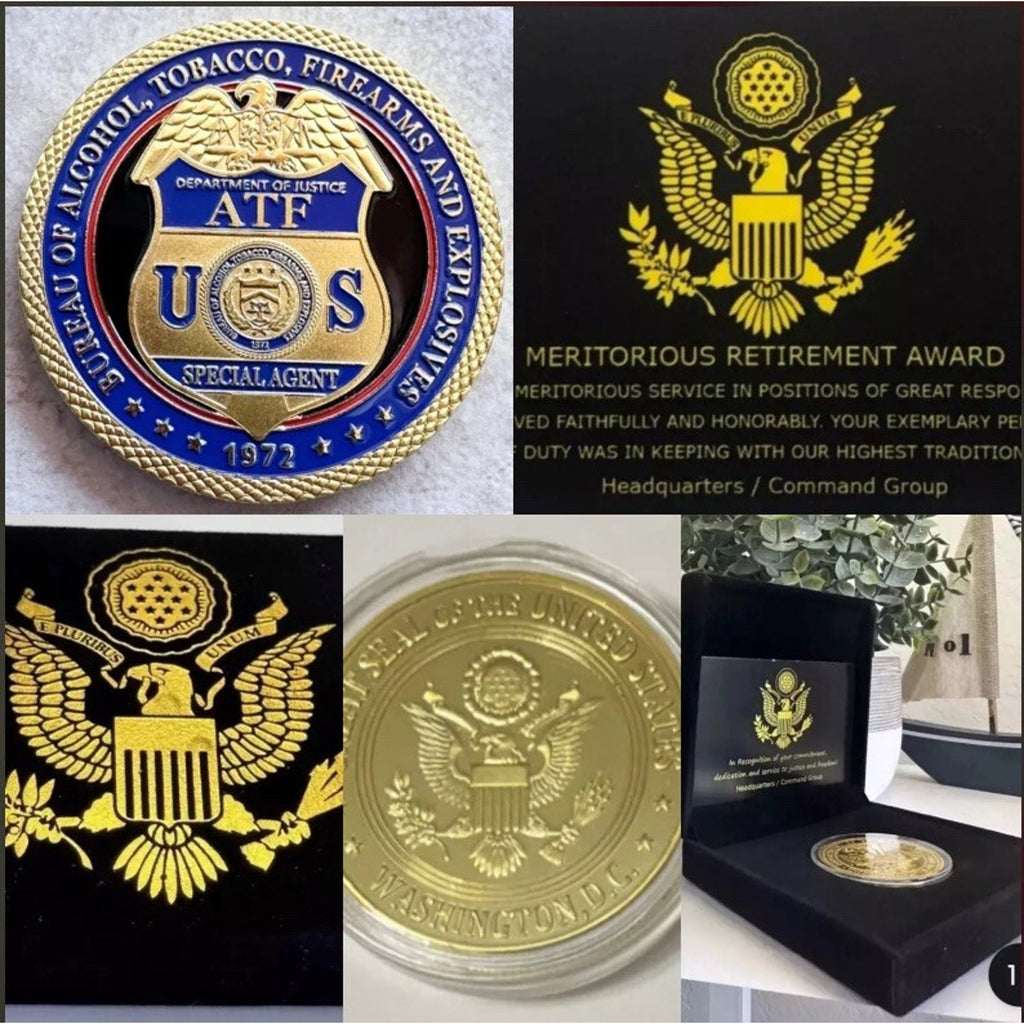 U.S. Gov Dep. OF ALCOHOL TOBACCO FIREARMS (ATF) Special Agent Retirement Award