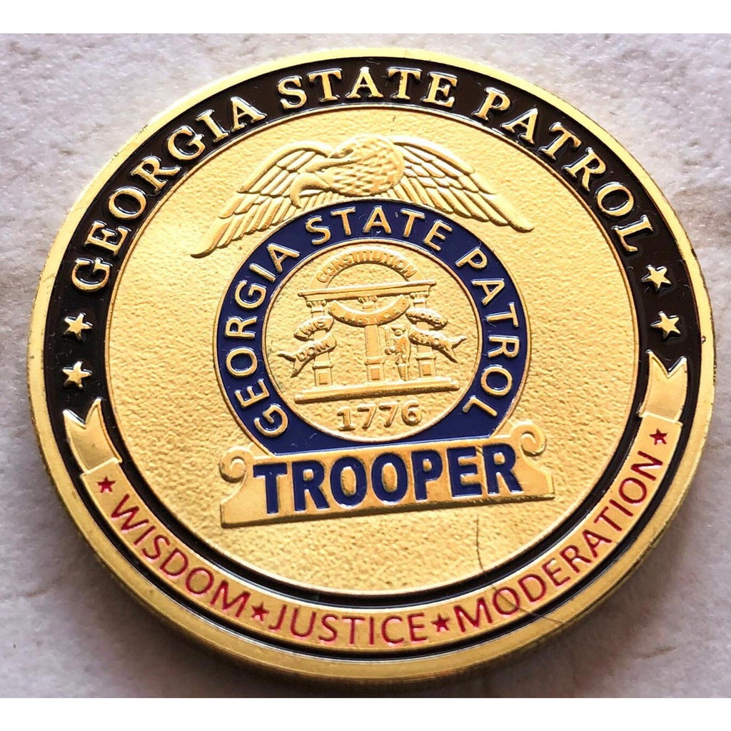 GEORGIA STATE PATROL Challenge Coin With Retirement Award