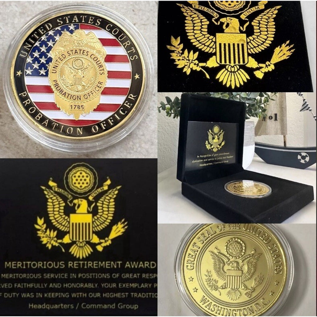United States Courts Probation Officer Coin.Fast Shipping W/ Retirement Award