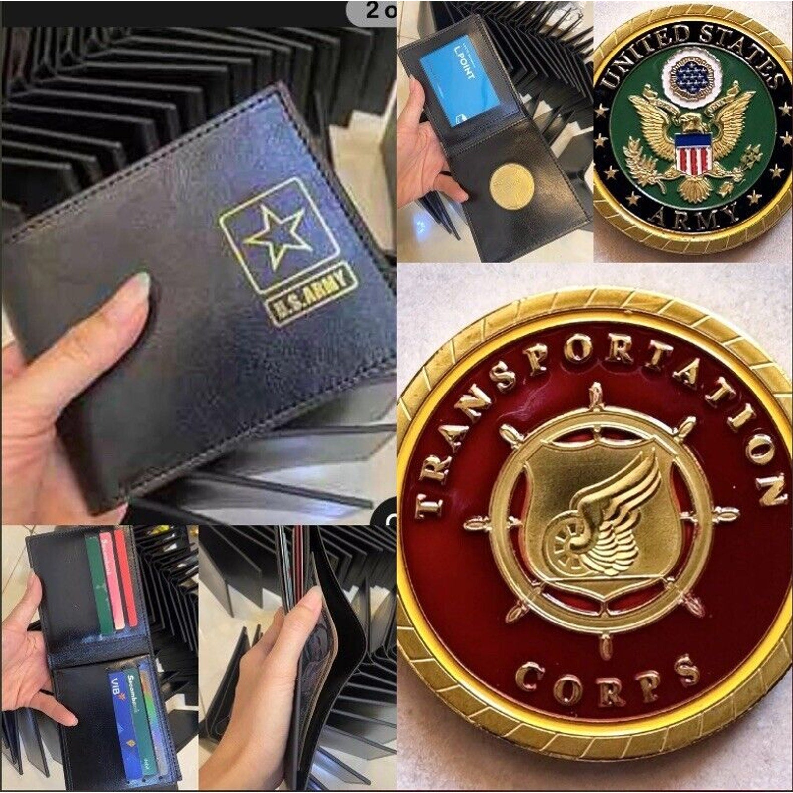 ARMY TRANSPORTATION CORPS Branch with Credential coin holder wallet