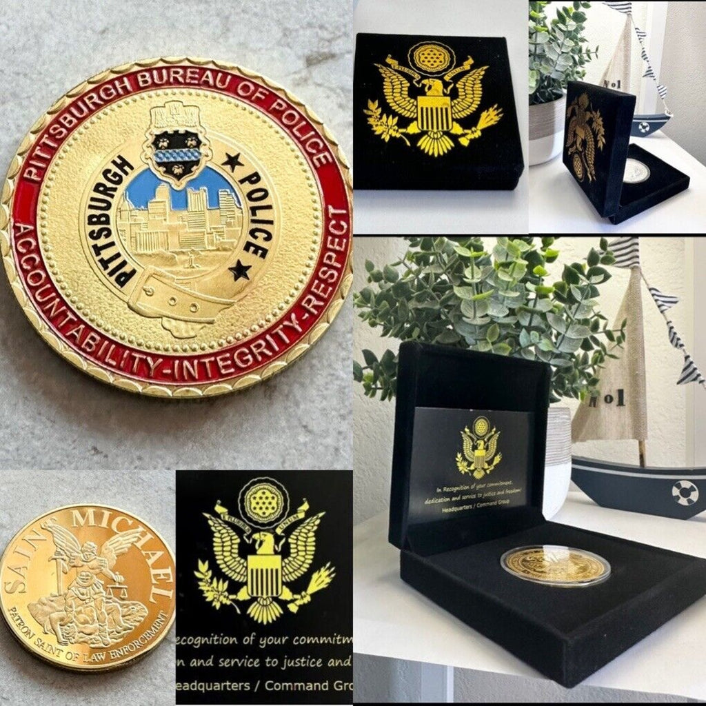CITY OF PITTSBURGH POLICE DEPT Challenge Coin Come With Special Velvet Case