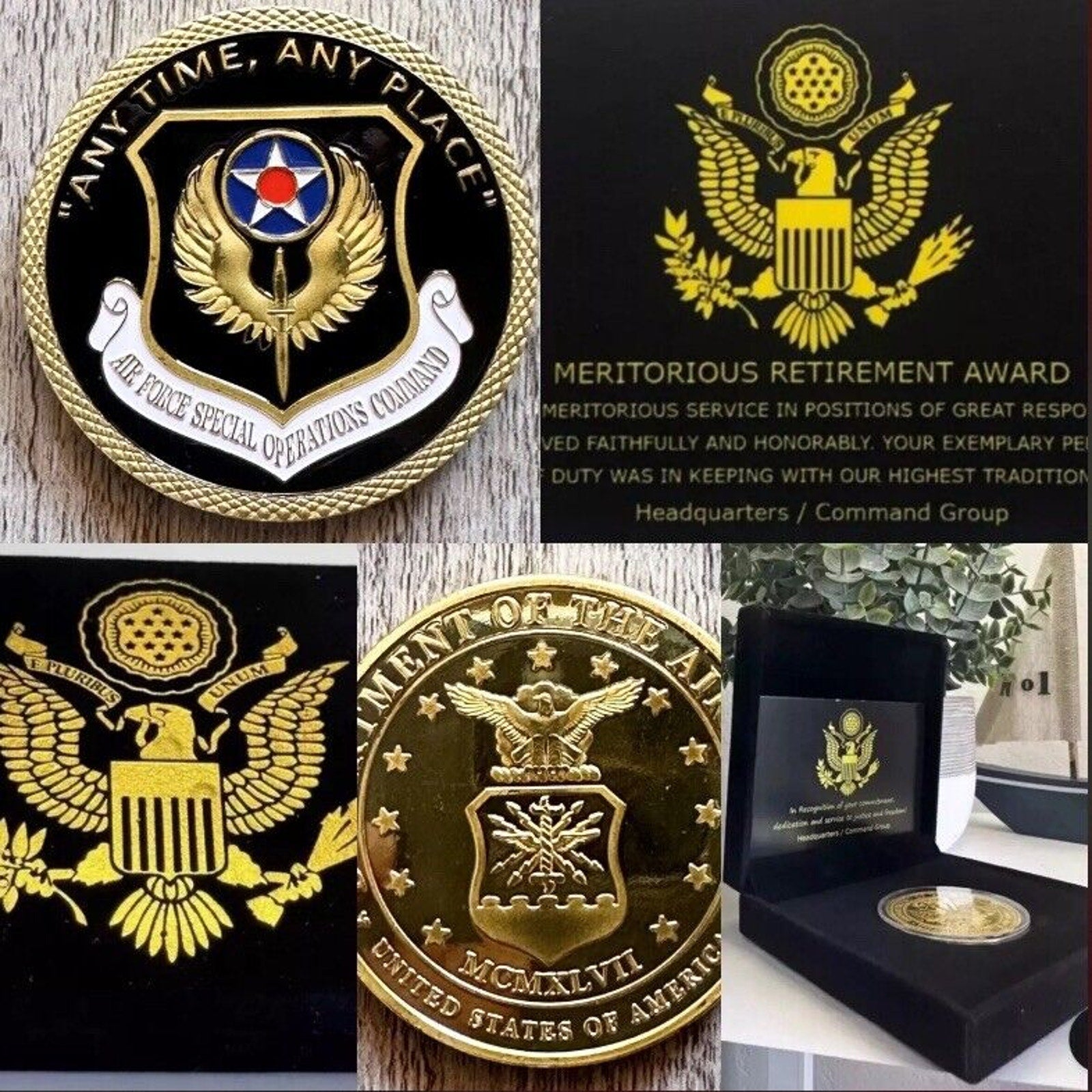 AIR FORCE SPECIAL OPERATIONS COMMAND Challenge Coin Retirement Award