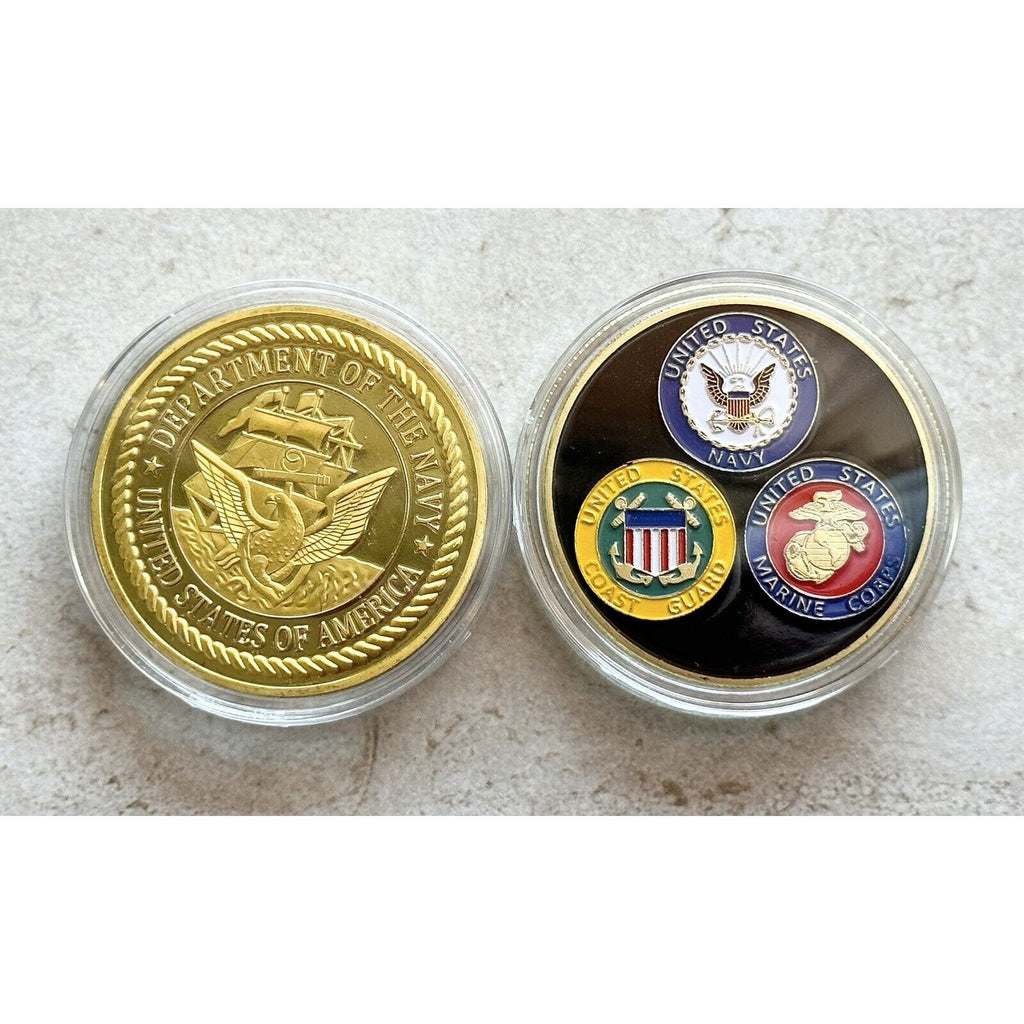 F-14 Tomcat Challenge Coin United States Navy & Naval Aviator Wing Top Gun 2pcs