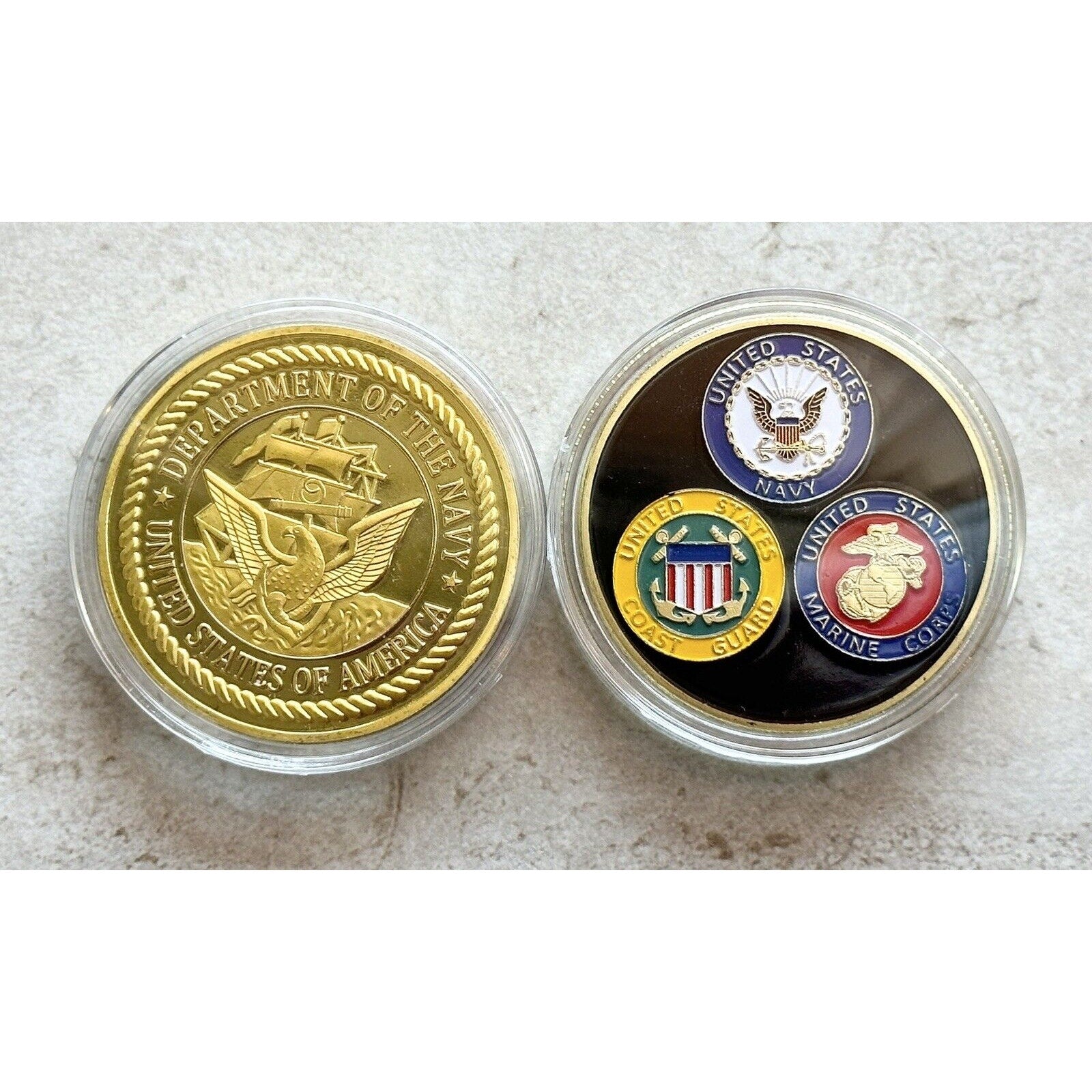 F-14 Tomcat Challenge Coin United States Navy & Naval Aviator Wing Top Gun 2pcs