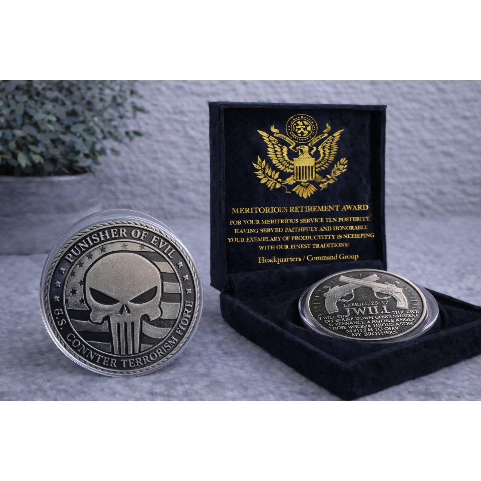 Counter Terrorism Force-United States Challenge Coin w/ Retirement Award