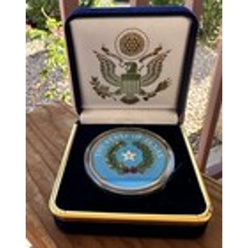 Department of Energy (DOE) Challenge Coin With Blue Velvet Case. Fast Shipping!