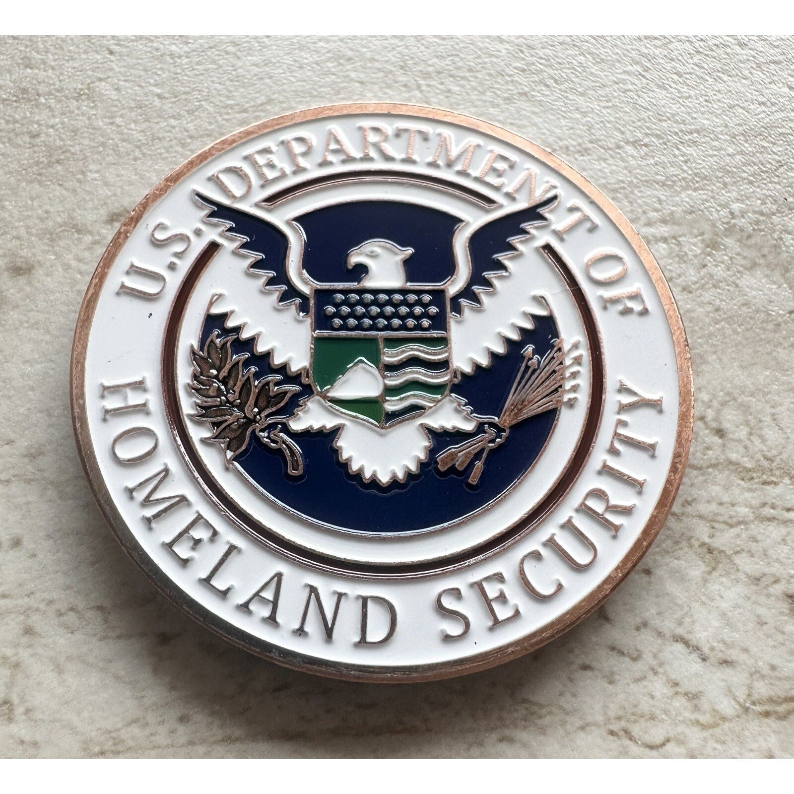 US Department Of Home land Security Challenge Coin With Retirement Award