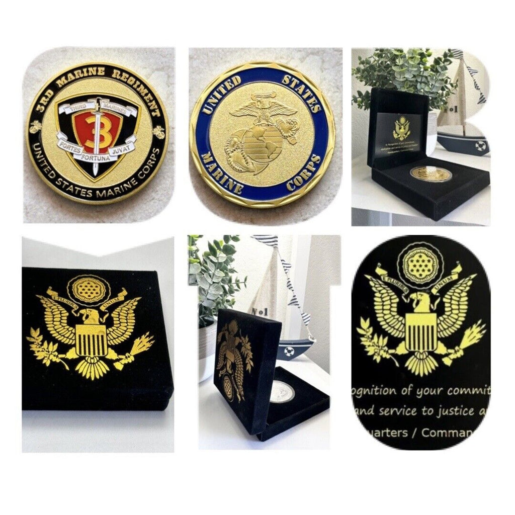 US MARINE CORPS - 3rd MARINE REGIMENT USMC Challenge Coin With Special Case