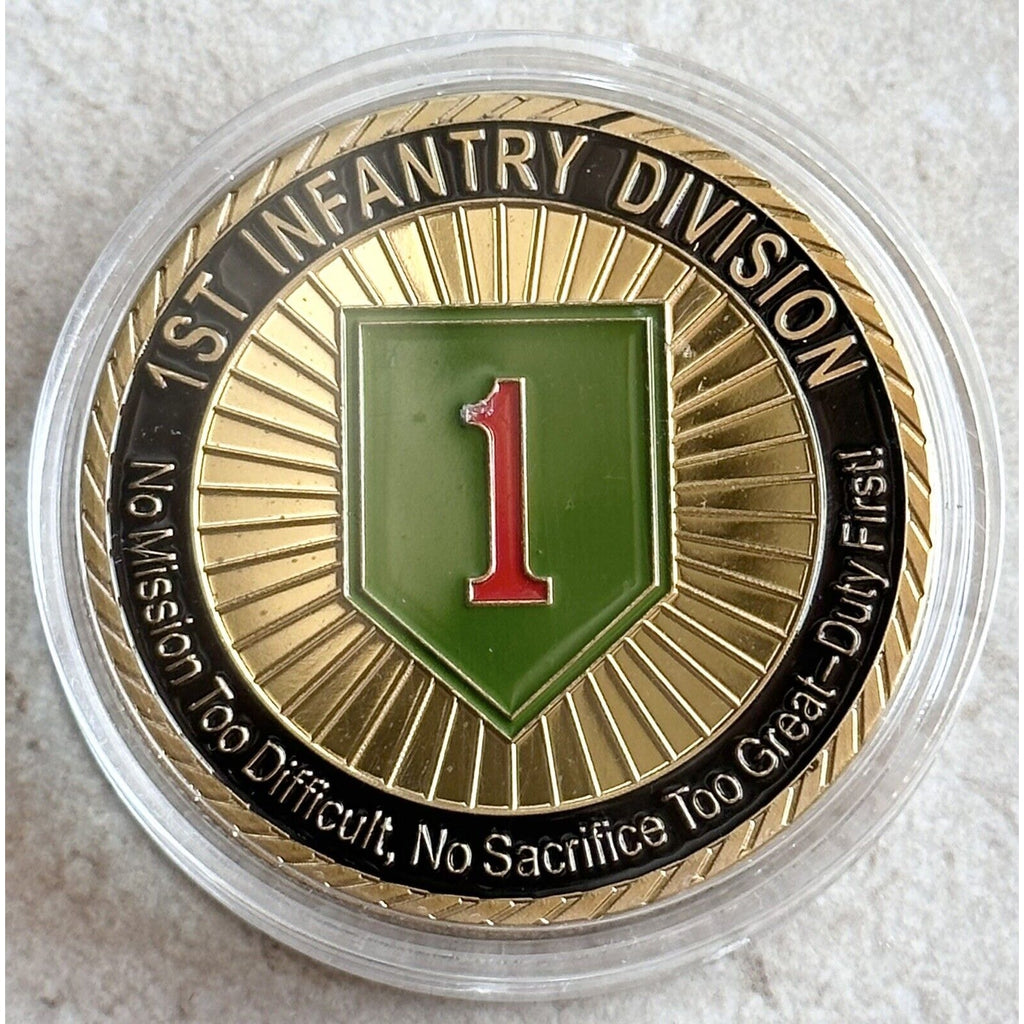 US ARMY 1st INFANTRY COMBAT DIVISION Challenge Coin with velvet case