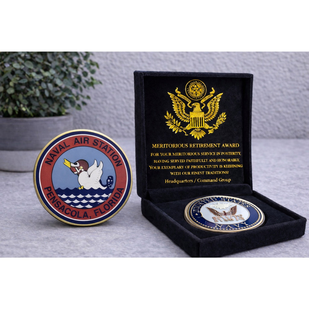 USN Navy NAS Pensacola Florida Top gun Initial Training Base w/ Retirement Award