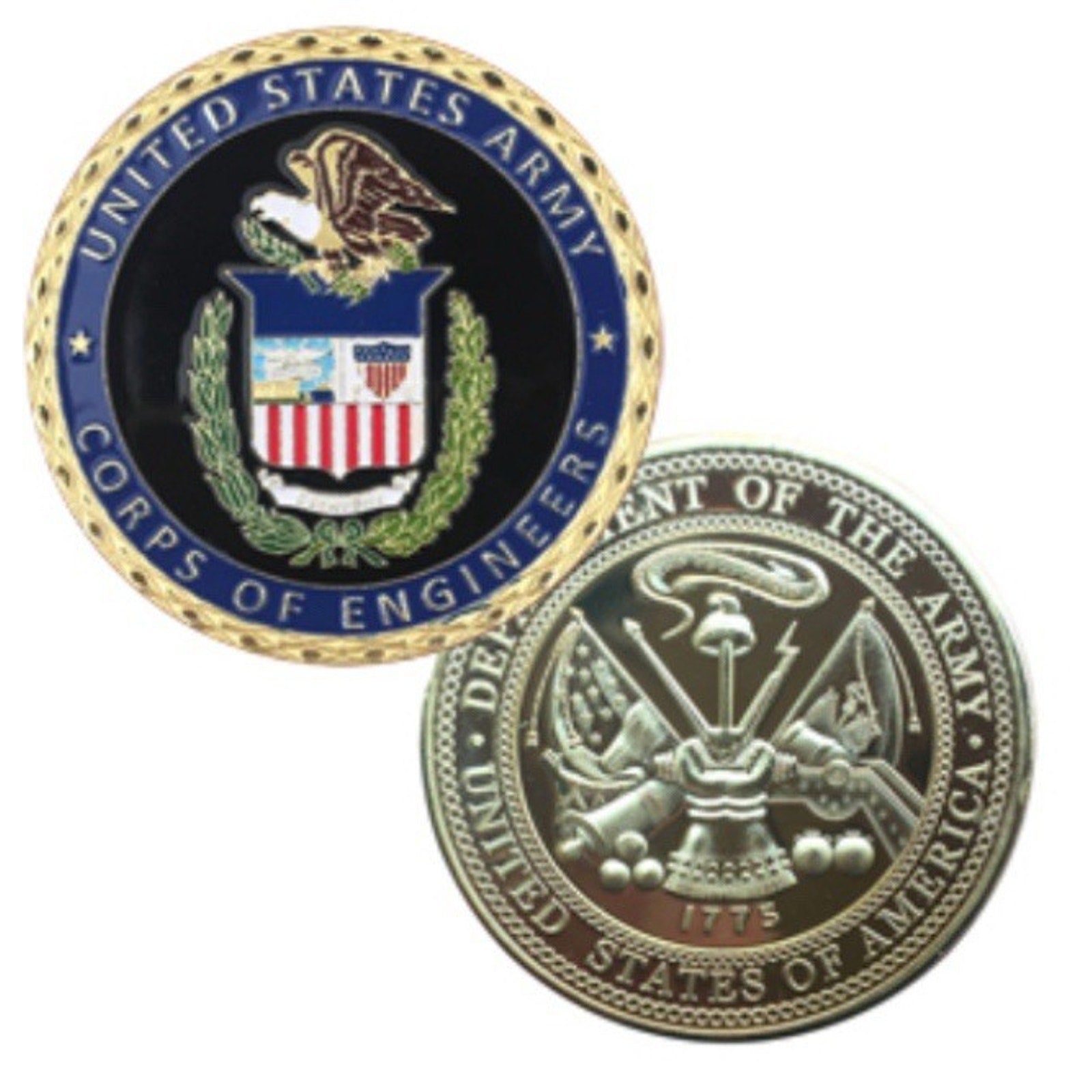 2pcs Army Rank 2LT 2nd O-2 And Corps Of Engineers