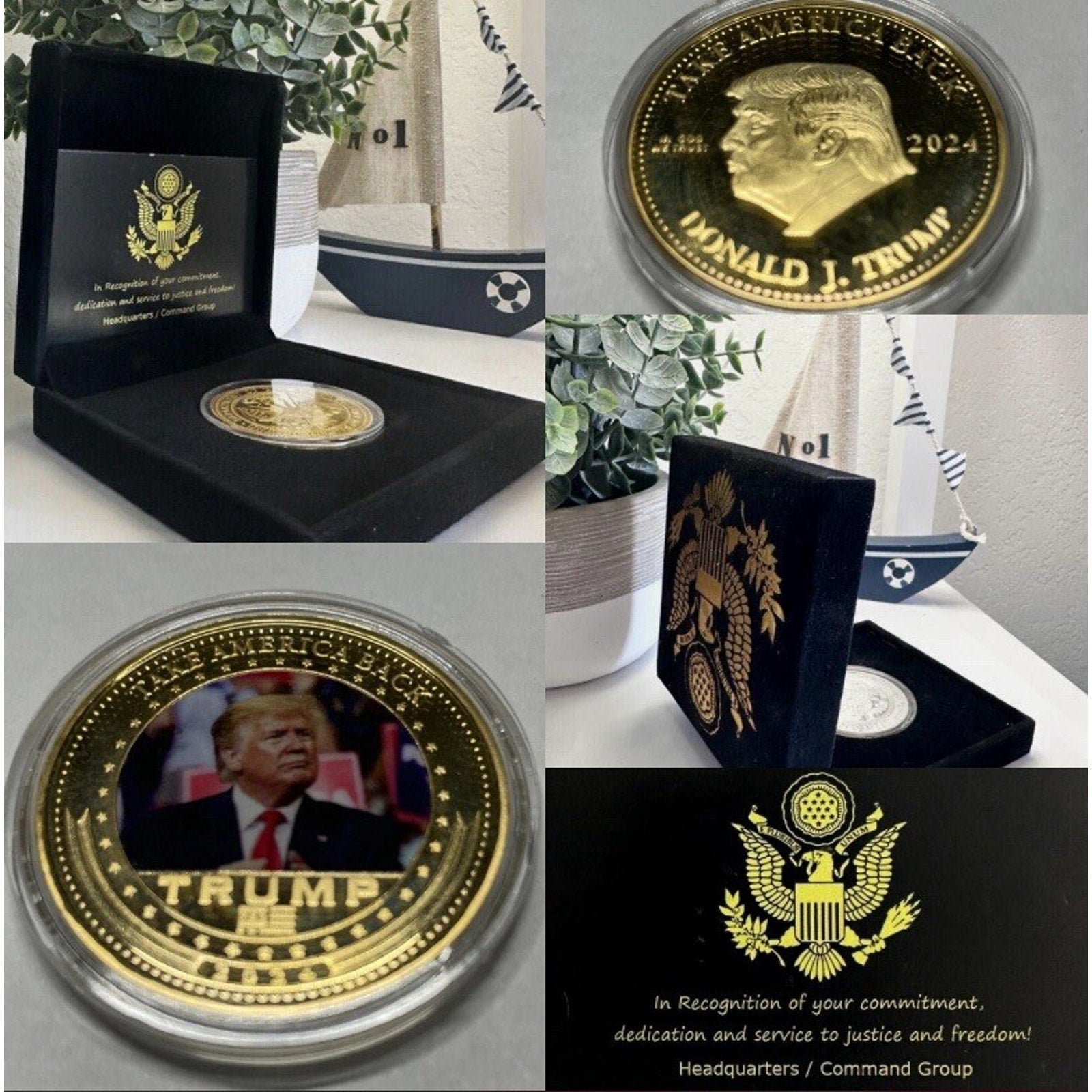 24k Gold Coin Donald Trump With Retirement Award
