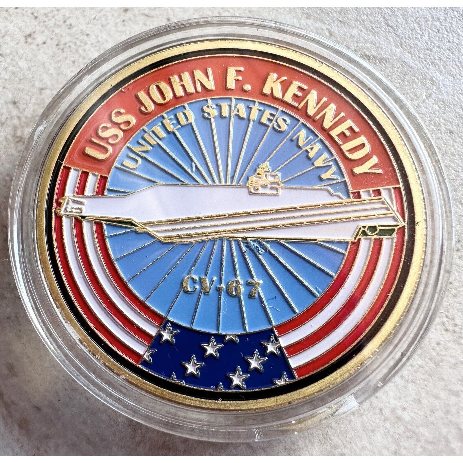 U.S. Navy Aircraft Carrier USS JOHN F. KENNEDY CV-67 Challenge Coin USN
