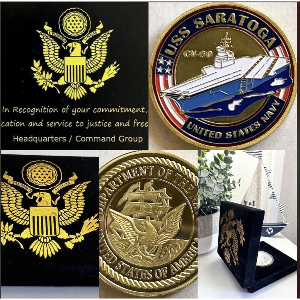 US NAVY - USS SARATOGA - CV-60 - Challenge Coin USA