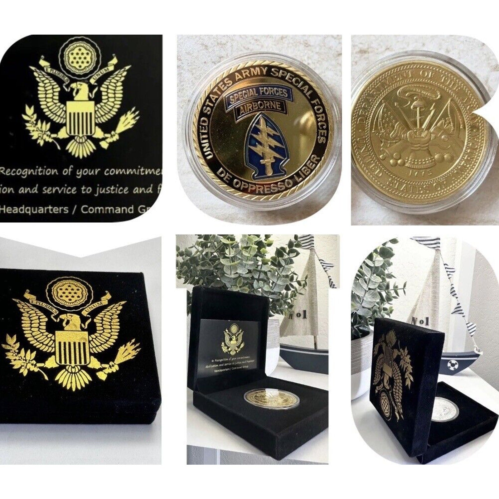 U.S. ARMY SPECIAL FORCES DE OPPRESSO LIBER CHALLENGE COIN USA ARMY