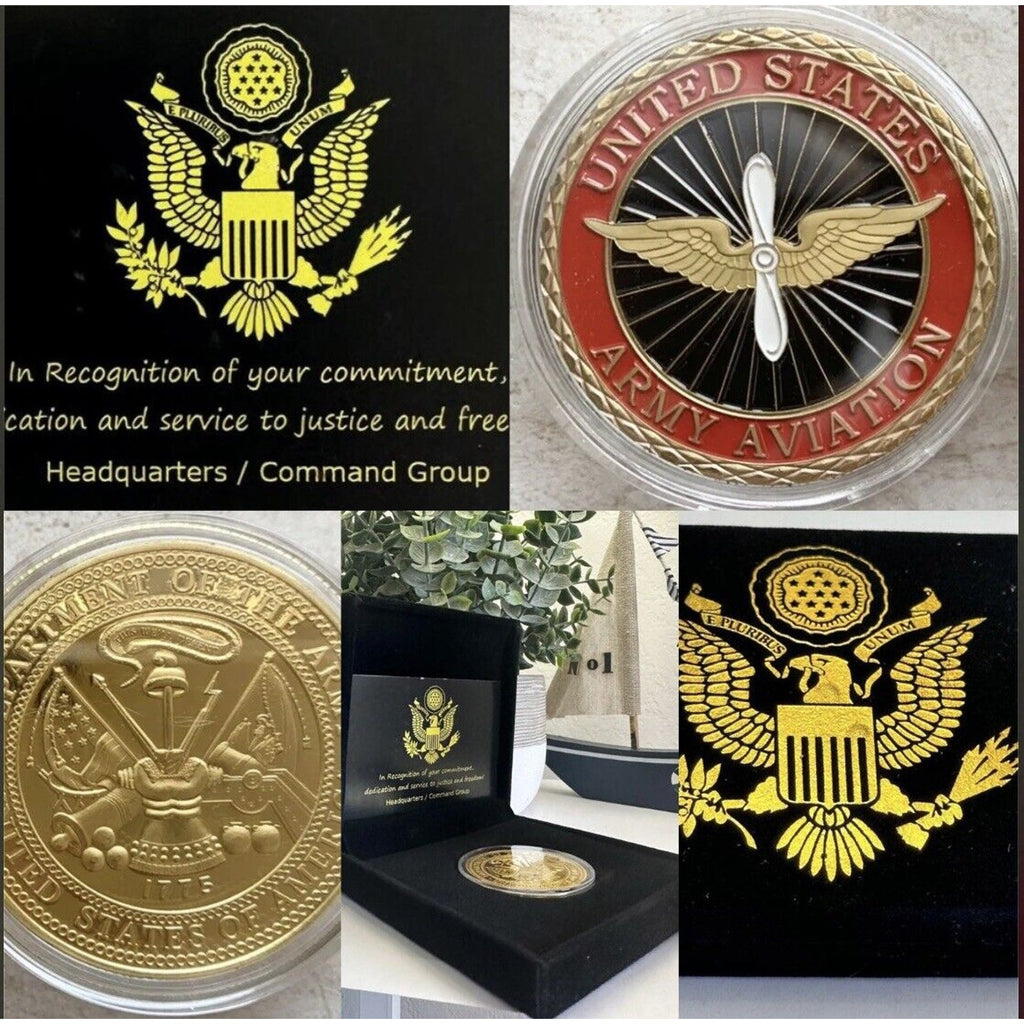 U.S. United States Army | Army Aviation | Gold Plated Challenge Coin USA amy
