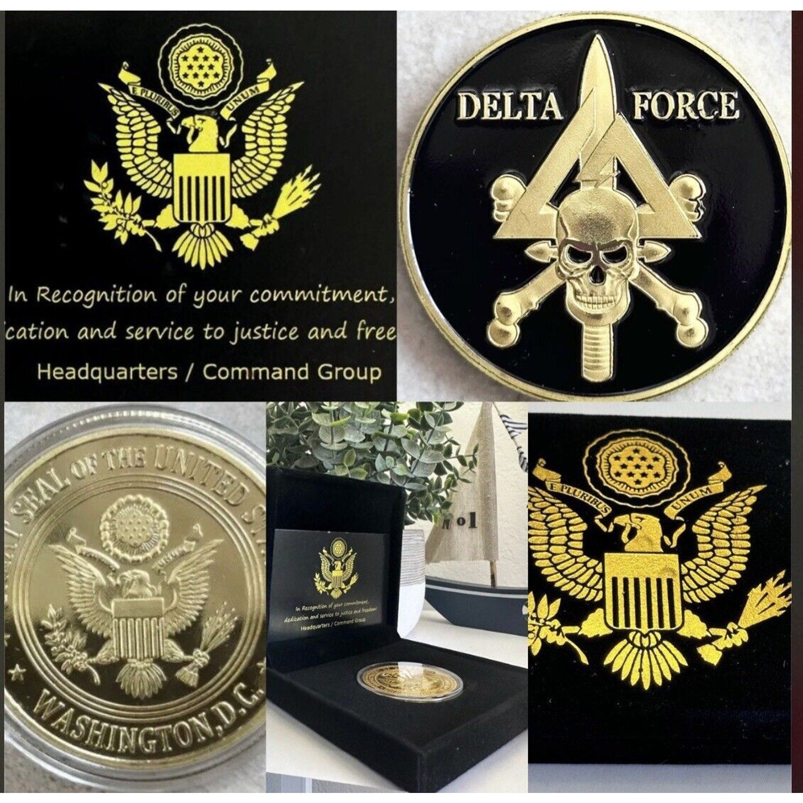 U S ARMY DELTA FORCE Challenge Coin USA AMY