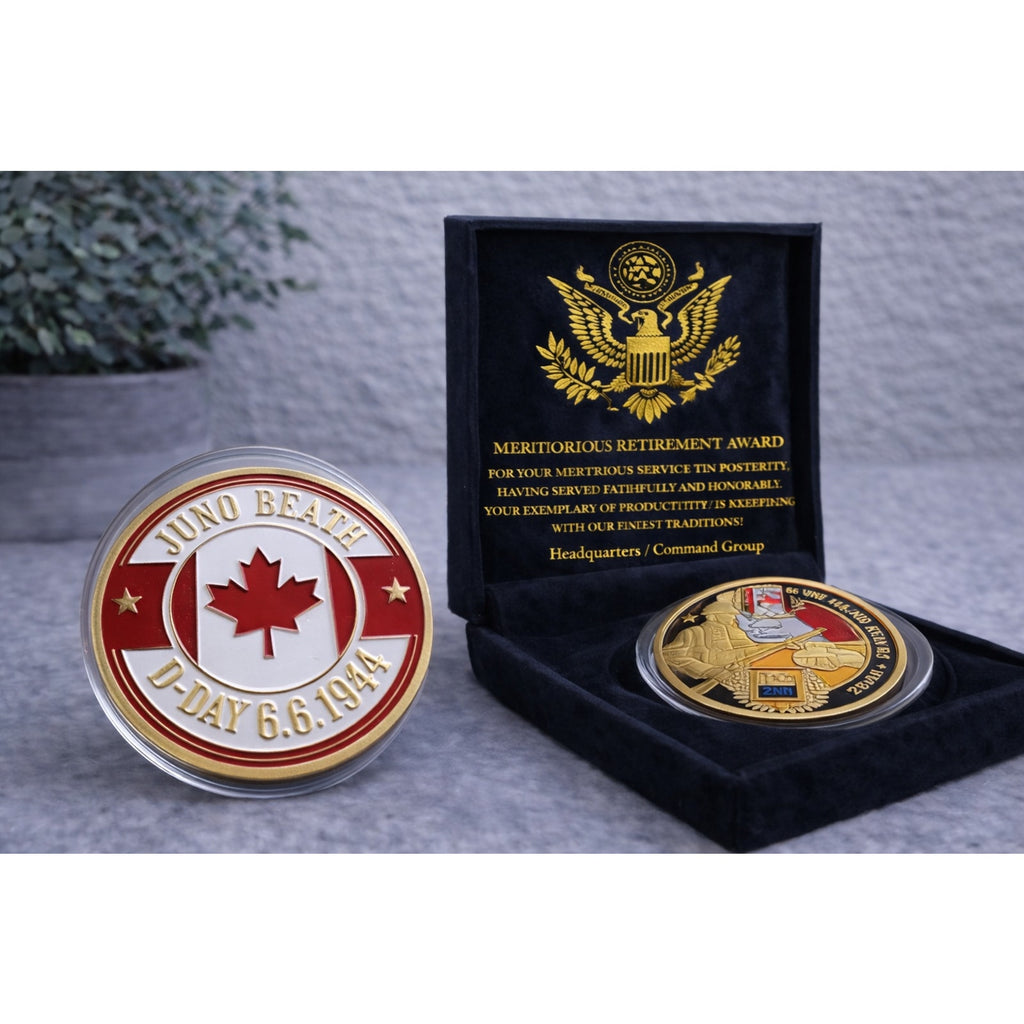 Canada Join Op United States D-Day 6th June 1944 Juno Beach w/ Retirement Award