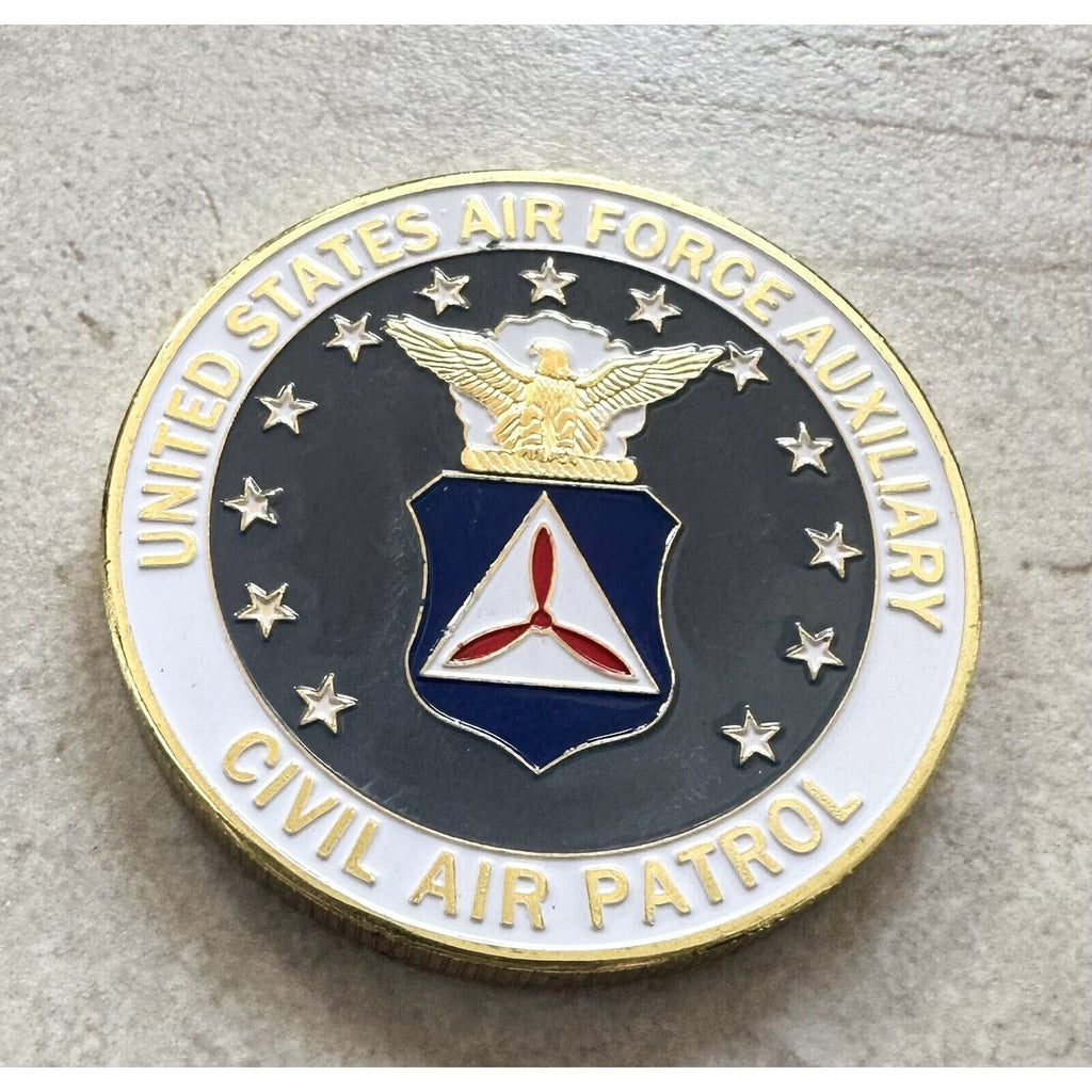 U S AIR FORCE AUXILIARY CIVIL AIR PATROL Challenge Coin With Display Case